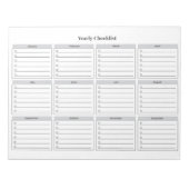 Minimalist Yearly Checklist Notepad ノートパッド (正面)