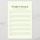 Minimalist Yearly Goals Tracker Annual Planner  チラシ (裏面)