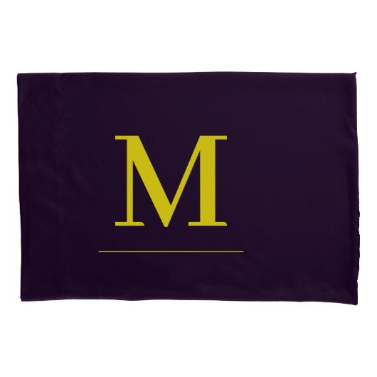 Minimalist yellow elegant sophisticated monogram 枕カバー (正面)