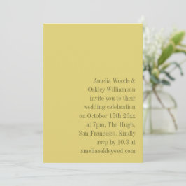 Minimalist Yellow Elegant Stylish Modern Wedding 招待状