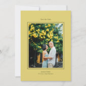 Minimalist Yellow Elegant Wedding Custom Photo セーブザデート (正面)