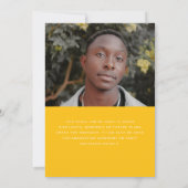 Minimalist Yellow Frame Graduation Announcement 招待状 (裏面)