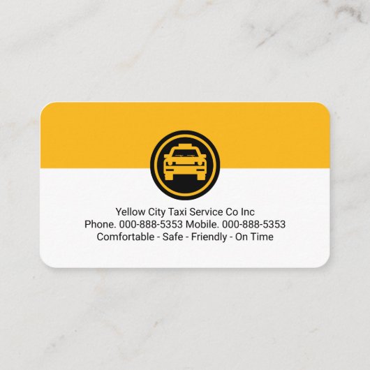 Minimalist Yellow Layer Taxi Lines 名刺 (裏面)