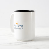Minimalist Yellow Sun Radiate Positivity Encourage ツートーンマグカップ (正面左)