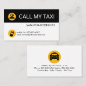 Minimalist Yellow Taxi Cab Driver 名刺 (正面/裏面)