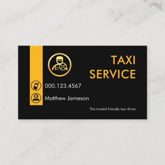 Minimalist Yellow Taxi Driving Tab 名刺 (正面)