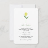 Minimalist Yellow Tulip 招待状 (裏面)