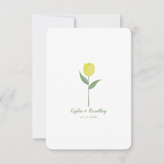 Minimalist Yellow Tulip 招待状 (正面)