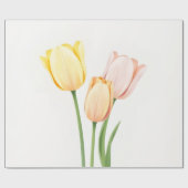 Minimalist Yellow Tulip Spring Gift Wrap ラッピングペーパー (フラット)