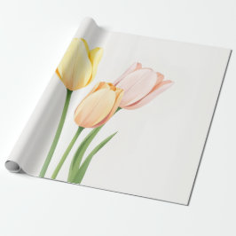 Minimalist Yellow Tulip Spring Gift Wrap ラッピングペーパー