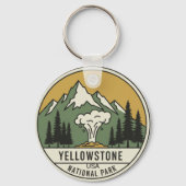 Minimalist Yellowstone National Park Keychain - Cu キーホルダー (正面)