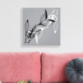Minimalist Yin Yang Koi Fish Canvas Print キャンバスプリント (インサイチュ (リビング))