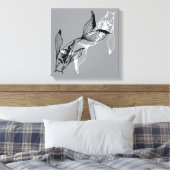 Minimalist Yin Yang Koi Fish Canvas Print キャンバスプリント (インサイチュ (寝室))