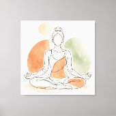 Minimalist Yoga Meditation Stretched Canvas キャンバスプリント (正面)