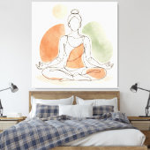 Minimalist Yoga Meditation Stretched Canvas キャンバスプリント (インサイチュ (寝室))