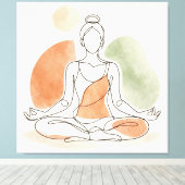 Minimalist Yoga Meditation Stretched Canvas キャンバスプリント (インサイチュ (ウッドフロア))
