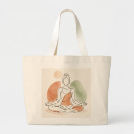 Minimalist Yoga Meditation Tote Bag ラージトートバッグ