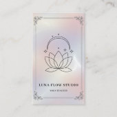 Minimalist Yoga Studio with QR Code | Holographic  名刺 (正面)