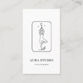 Minimalist Yoga Teacher Business Card with QR Code 名刺 (正面)