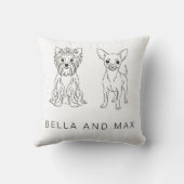 Minimalist Yorkie & Chihuahua Custom Name  - クッション (裏面)