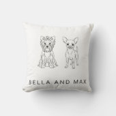 Minimalist Yorkie & Chihuahua Custom Name  - クッション (正面)