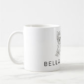 Minimalist Yorkie & Chihuahua Custom Name - コーヒーマグカップ (左)
