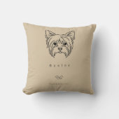 Minimalist Yorkie Pillow | Custom Pet Name クッション (正面)