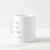 Minimalist You Are Loved Affirmation Mug コーヒーマグカップ (正面左)
