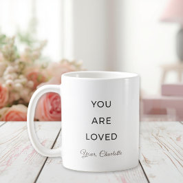 Minimalist You Are Loved Affirmation Mug コーヒーマグカップ