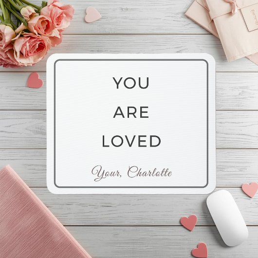 Minimalist You Are Loved Desk Mouse Pad マウスパッド