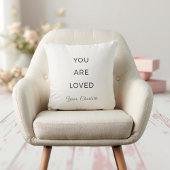 Minimalist You Are Loved Neutral Throw Pillow クッション