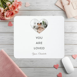 Minimalist You Are Loved Photo Mouse Pad マウスパッド
