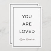 Minimalist You Are Loved Valentine Card シーズンカード (正面/裏面)