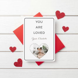 Minimalist You Are Loved Valentine Photo Card シーズンカード