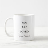 Minimalist You Are Loved Valentine Photo Mug コーヒーマグカップ (左)