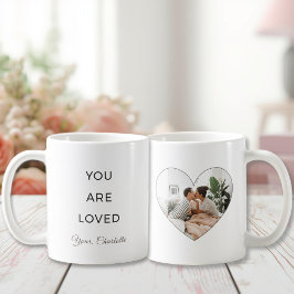 Minimalist You Are Loved Valentine Photo Mug コーヒーマグカップ