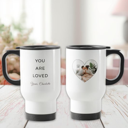 Minimalist You Are Loved Valentine Travel Mug トラベルマグ