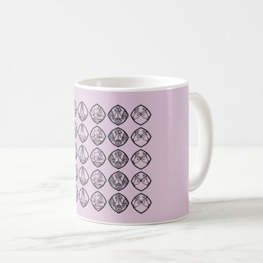 Minimalist Zen Buddhist Mudras Cup コーヒーマグカップ (正面右)