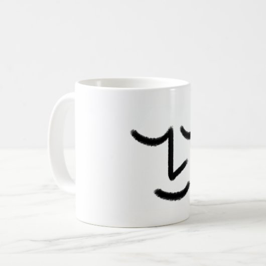 Minimalist Zen Face Mug コーヒーマグカップ (正面左)