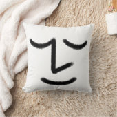 Minimalist Zen Face Throw Pillow クッション (ブランケット)