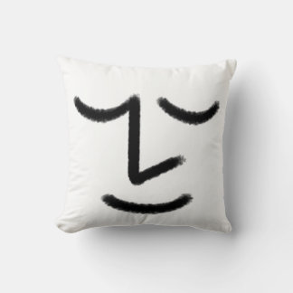 Minimalist Zen Face Throw Pillow クッション
