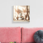 Minimalist Zen Still Life Art - Balanced Stones an キャンバスプリント (インサイチュ (リビング))