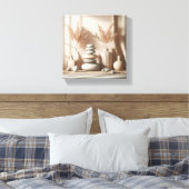 Minimalist Zen Still Life Art - Balanced Stones an キャンバスプリント (インサイチュ (寝室))