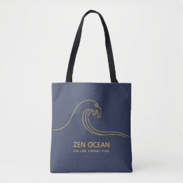 Minimalist Zen Wave - Abstract Ocean Line トートバッグ
