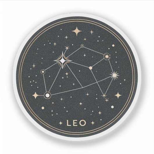 Minimalist Zodiac Constellation Sticker | Elegant シール (正面)