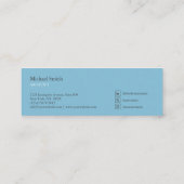 minimalista bloques geométricos azul elegante スキニー名刺 (裏面)