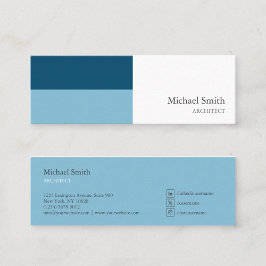 minimalista bloques geométricos azul elegante スキニー名刺