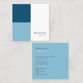 minimalista bloques geométricos azul elegante スクエア名刺