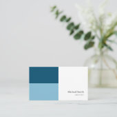 minimalista bloques geométricos azul elegante 名刺 (スタンド正面)