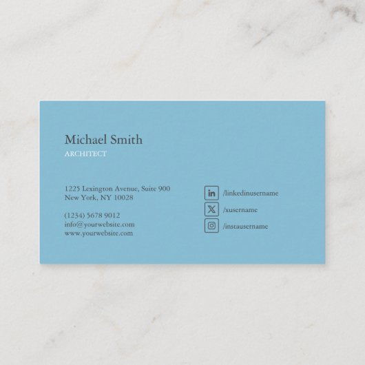 minimalista bloques geométricos azul elegante 名刺 (裏面)